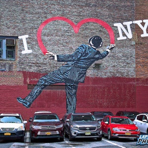 NYC Graffiti Photograph, New York Color Photography, Street Art Photo, Art Print, Heart, Urban Grunge Decor, Building Art, &quot;New York Love&quot;