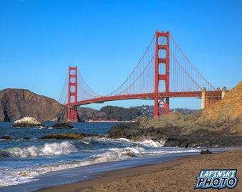 Golden Gate Bridge Photograph, San Francisco California Wall Decor, Color Photography, CA Print, "Golden Gate Day #1" 0065