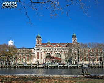 Ellis Island Main Building, New York New Jersey Photograph, Color Photography, Historic Building, Immigrants, Art Print, "Ellis Island #1"