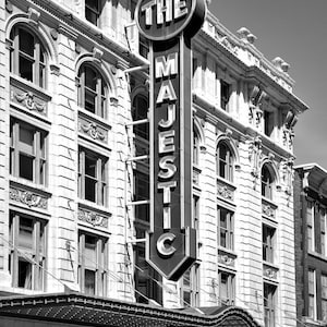 The Majestic Dallas Texas Theater Photograph, Black and White Photography, Art Print, Old Theater, Landmark, Dallas Decor, &quot;Majestic #2&quot;
