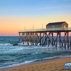 Belmar New Jersey Shore Photograph, NJ Landscape Color Photography, Fishing Pier Beach Wall Art Print, Matted or Unmatted, &quot;Belmar Pier #1&quot;