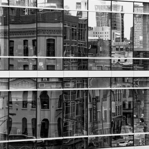 Chicago Building Reflection Photograph, Black and White Photography, City Photo, Wall Art Print, Office Decor, &quot;Reflections Of Chicago #2&quot;