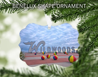 Wildwood New Jersey Ornament, Color Photo, NJ Hometown Keepsake Gifts, "Wildwoods Sign"