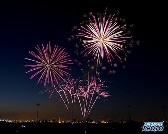 Fireworks Photograph, Color Photography, NJ Decor, Independence Day, Wall Art, Art Print, Night Photo, "Bayonne Fireworks #4"