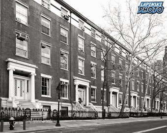 Greenwich Village Photo, New York City Photograph, Black and White Photography, NYC Photo, Historic Buildings, NY Decor, "The Row #1"