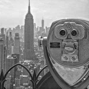 New York Photograph, Empire State Building, Black and White Photography, NYC Photo Print, Wall Art, Cityscape, NYC Decor, &quot;Enjoy The View&quot;