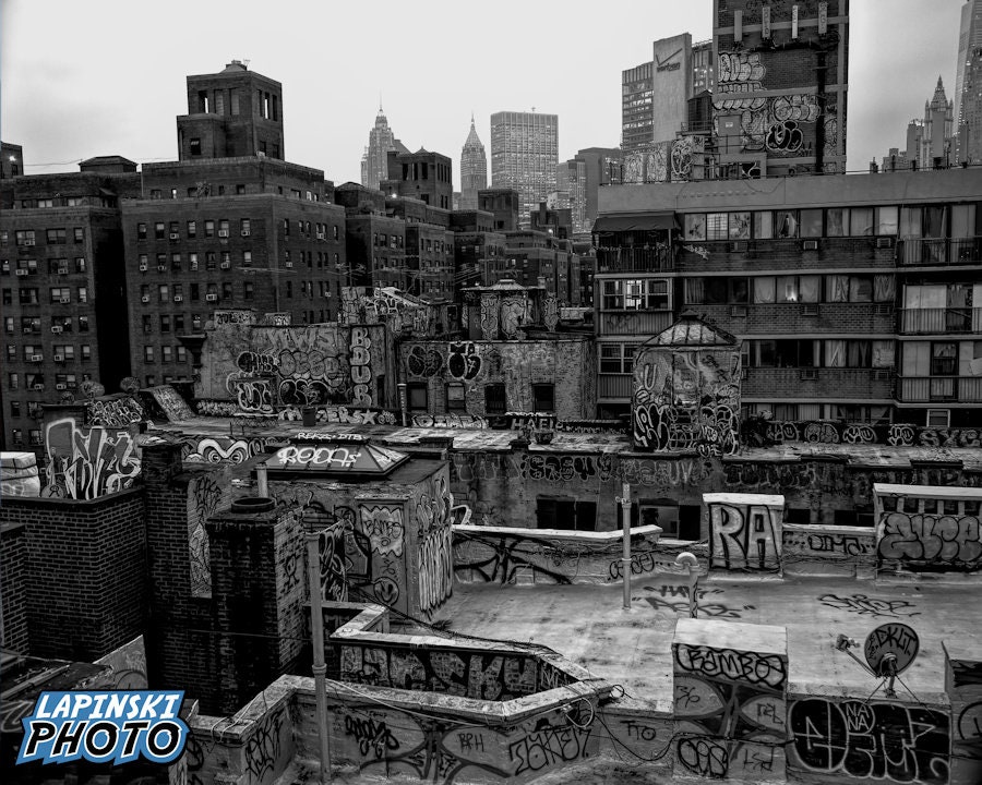 New York City Graffiti Photograph, Black and White Photography