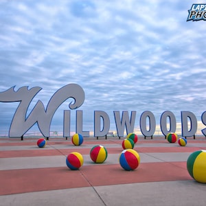 Wildwood Sign New Jersey Color Photography, Wall Art Print, Jersey Shore Photograph, Beach House Photo Decor, "Wildwoods Sign" 0060 bild 1