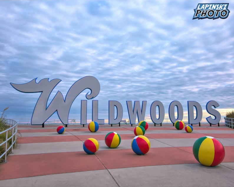 Wildwood Sign New Jersey Color Photography, Wall Art Print, Jersey Shore Photograph, Beach House Photo Decor, "Wildwoods Sign" 0060 bild 1