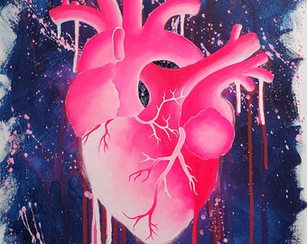 Art Print "Dreamer" | Unframed Giclee Print by Camri Landkamer Art | Starry Art | Human Anatomy Art | Gift | Anatomical Heart Wall Art