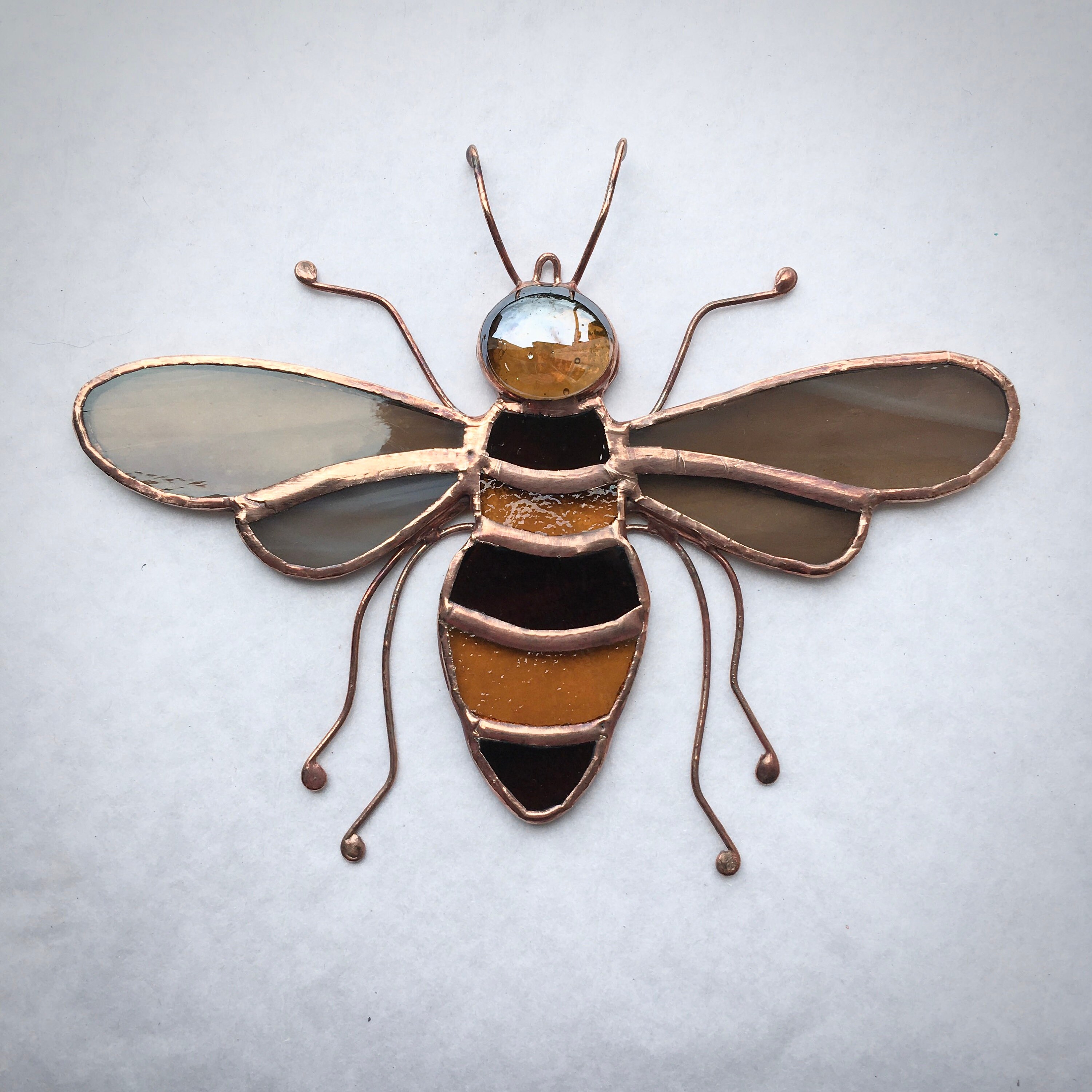 BEE stained glass suncatcher honey bee | Etsy