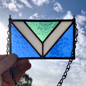 VEGAN FLAG suncatcher: stained glass, window decor, animal rights