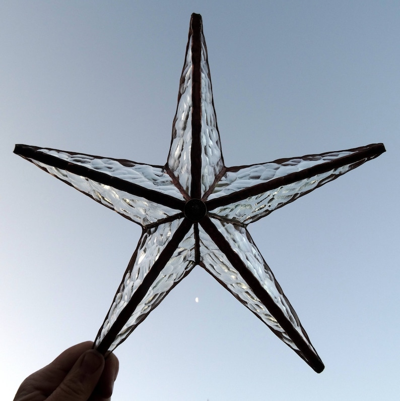 BARN STAR stained glass 3D pentagram