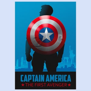 Captain America, The Avengers Inspired, Art Print, Home Decor Wall Art, Boys Room Decor, A2 in size