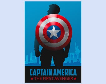 Captain America, The Avengers Inspired, wydruk artystyczny, dekoracja ścienna do domu, dekoracja pokoju dla chłopców, rozmiar A2