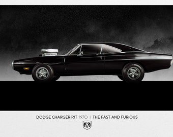 Dodge Charger RT 1970-Dominic Toretto -Wall Art Fast and Furious Movie Cars Poster Iconic  Digital Printable Wall Art Unframed Poster
