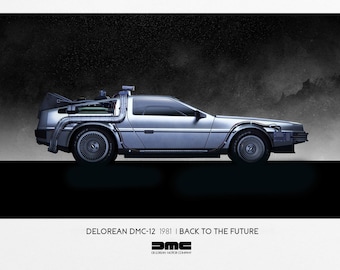 DeLorean-Back to the future -Wall Art  Movie Cars Poster Iconic  Digital Printable Wall Art Unframed Poster