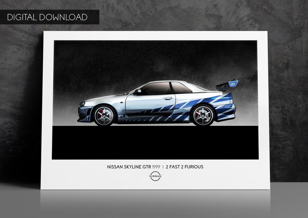 Nissan Skyline Brian O Conner -wall Art Fast and Furious Movie Cars ...