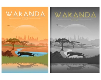 Wakanda Pop art Retro Africa Black panther T'Challa