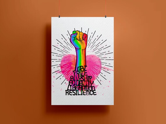 LGBT Pride Allyship Equality Liberation Resilience Wall Art Poster
