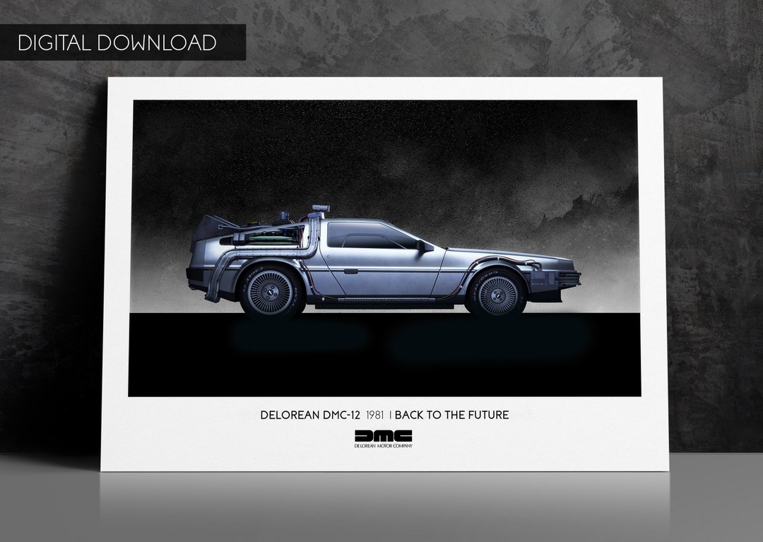 Deloreanback to the Future wall Art Movie Cars Poster Iconic Digital