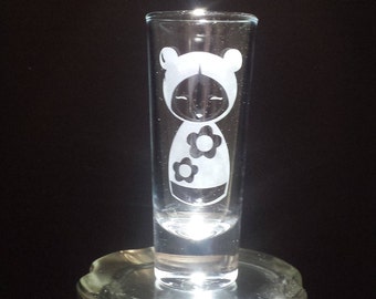 Harajuku Girl Etched Shot Glass