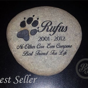 Pet Memorial Stone, Personalized, Tribute, Etched, Custom, Grave Marker, Garden Stone