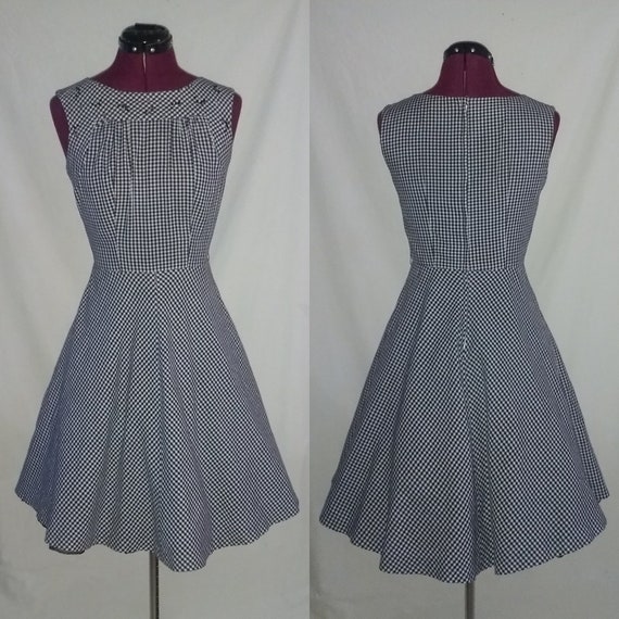 Vintage 1950s McKettrick Black and white Gingham D