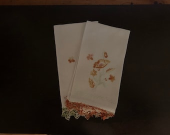 Vintage Linen Tea Towel-Pair