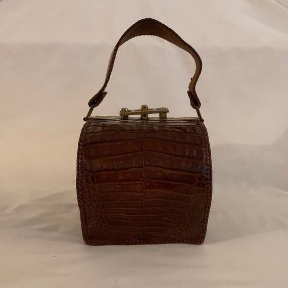1950s Alligator Box Purse