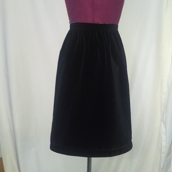 Vintage 1950-1960s Koret Black Velvet Skirt - image 1