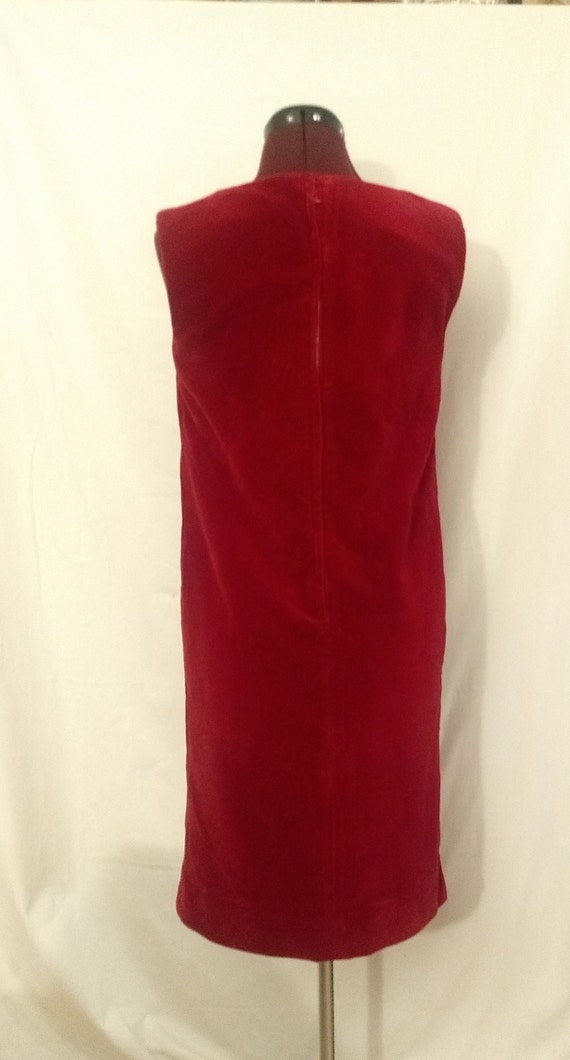 Vintage 1960s Elinor Porter Maroon Velvet Dress - image 3