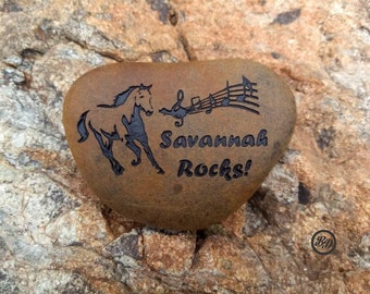 Personalized Etched Pocket Size River Rock