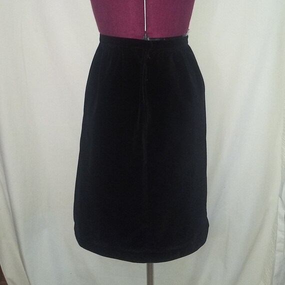 Vintage 1950-1960s Koret Black Velvet Skirt - image 2