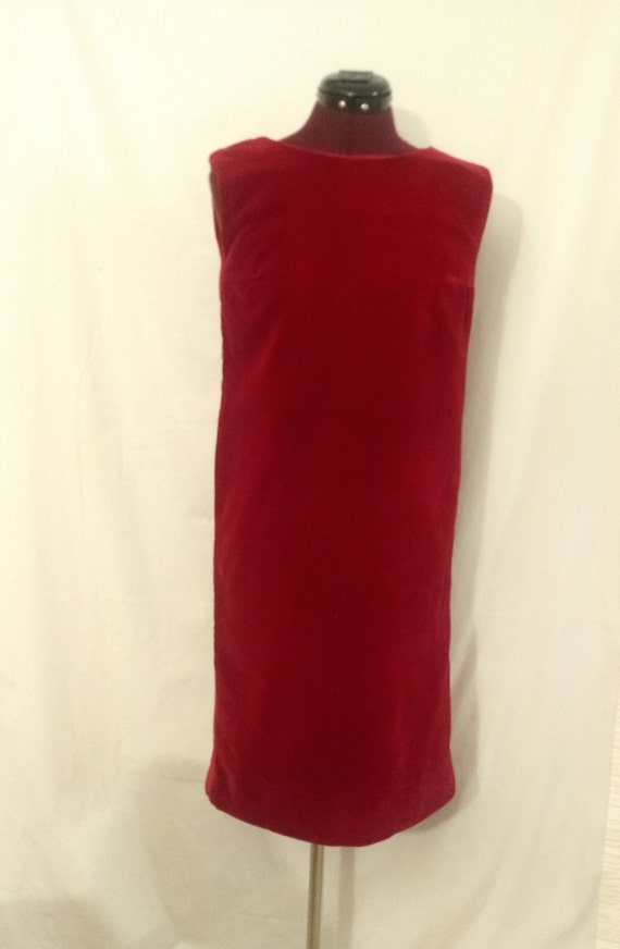 Vintage 1960s Elinor Porter Maroon Velvet Dress - image 2