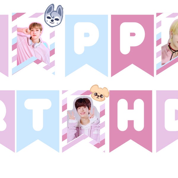 DIGITAL FILE | SKZ Stray Kids Chocolate Factory Birthday Inspired Bunting Banner Printable - English