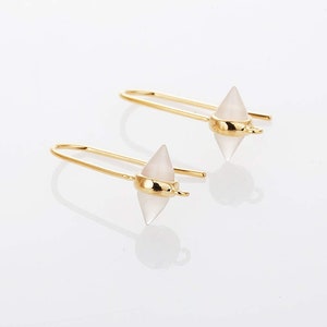 2PCS - White Smoke  Circle Cone Earring, Cone Hook Earring Gold -Plated [G012201H-PGWS]