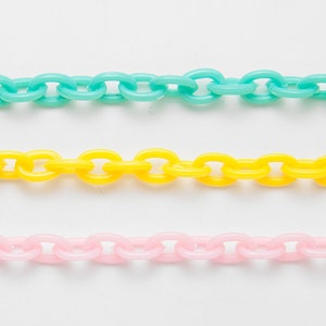1 Meter -  Color Acrylic Chain, 6mm×8.5mm Chain , Color Chain , Jewelry Supplies, Link Chain [CH0256]
