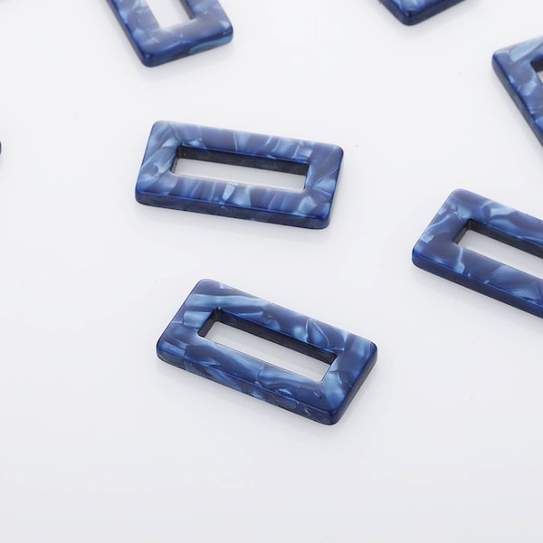 2PCS - 13X25mm Mixed Dark Blue color Rectangle Connector, acetate pendant, acrylic supplies, necklace, earring supplies [AT0029-DB]