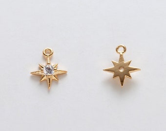 CH0007-20pcs-Gold Plated-21.5*15mm Cubic Drop Charms-Cubic Star Pendant-Necklace Earrings Making Supply