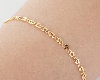 1 Meter - Unique Chain necklace Jewelry Supplies, Craft Supplies, 2.3mm x 5.2mm, 14K Gold [CH0030-PG]