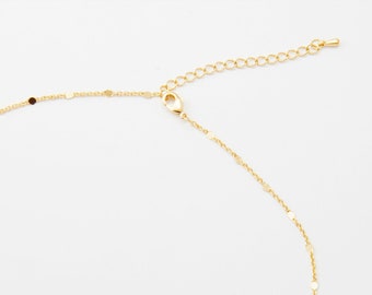 1PC- 16" Dainty Finished Chain, Gold Necklace, Dainty Chain Jewelry Supplies,Tiny Round Gold Necklace, Real 14K Gold Plated [NT0038-PG]