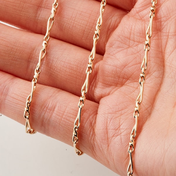 50CM - Dainty Chain _ Jewelry Supplies,Handmade Craft Supplies, Link Chain, 14K Polished Gold Plated over Brass [CH0336-PG]