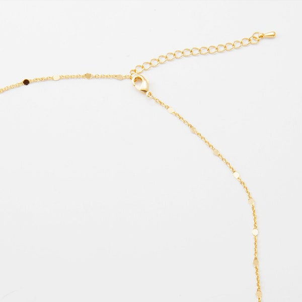 1PC- 16" Dainty Finished Chain, Gold Necklace, Dainty Chain Jewelry Supplies,Tiny Round Gold Necklace, Real 14K Gold Plated [NT0038-PG]