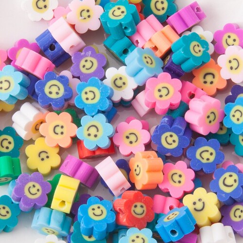 Smiley Face Polymer Clay Beads Mix Color Smiley Face Fimo Etsy