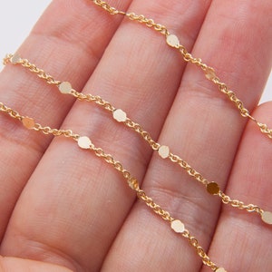 1 Meter - gold dainty Chain Jewelry Supplies, tiny round gold  Chain, Gold Plated over Brass [CH0121-PG]