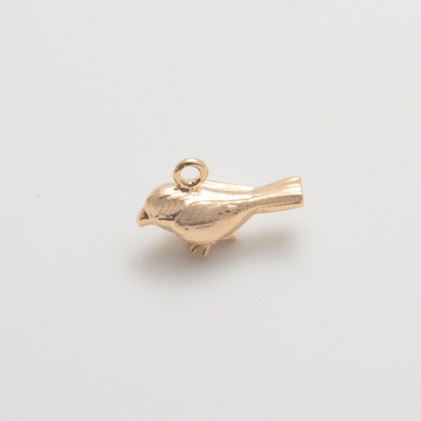 6 PCS - Collier perruche à breloques oiseau, breloque animal, véritable plaqué or 14 carats [P1263-PG]