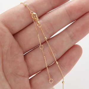 1PC - 16" FINISHED Ball Chain Necklace with 2" Extender, 14K Gold Plated [NT0027-PG]