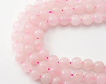 1 Strand  - 15" 8mm Rose Quartz Beads, healing beads, High Quality Smooth Round, Natural Gemstone [GM0001-RQ]