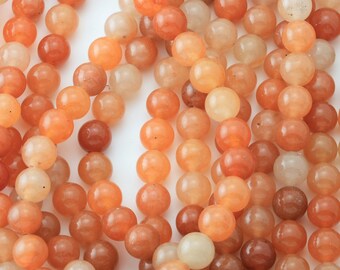 1 Strand  - 15" 8mm Red Aventurine Beads, healing beads, High Quality Smooth Round, Natural Gemstone [GM0001-RA]